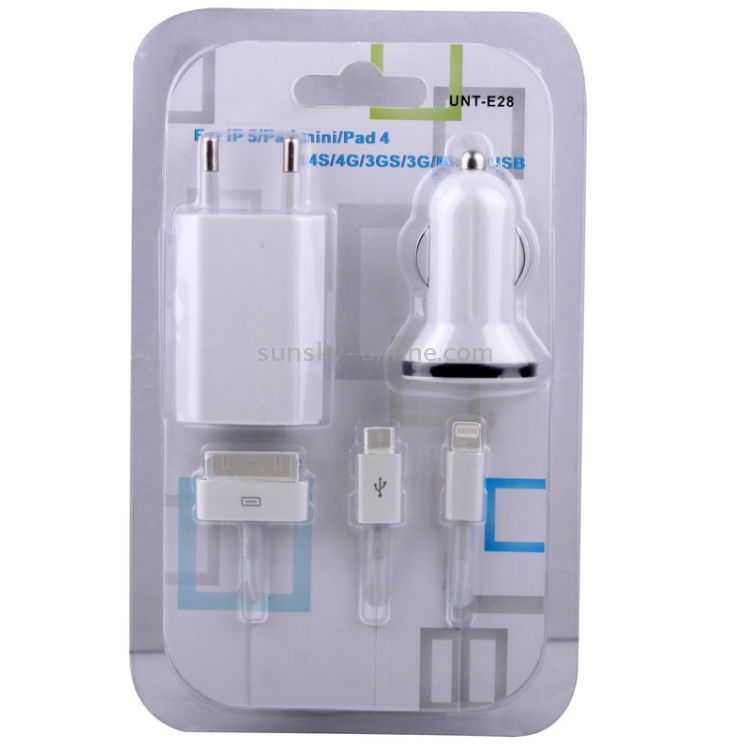 3 in 1 ( 20cm iPhone 30 Pin / Tab 30 Pin + Micro USB Cable, EU Plug Travel Charger, Car Charger) Travel Kit 3 in 1 ( 20cm iPhone 30 Pin / Tab 30 Pin + Micro USB Cable, EU Plug Travel Charger, Car Charger) Travel Kit