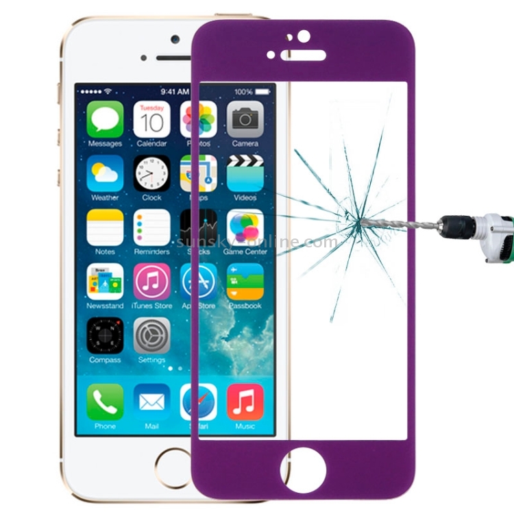 0.3mm Silk-screen Explosion-proof Full Screen Tempered Glass Film for iPhone 5 & 5C & 5S(Purple) 0.3mm Silk-screen Explosion-proof Full Screen Tempered Glass Film for iPhone 5 & 5C & 5S(Purple)