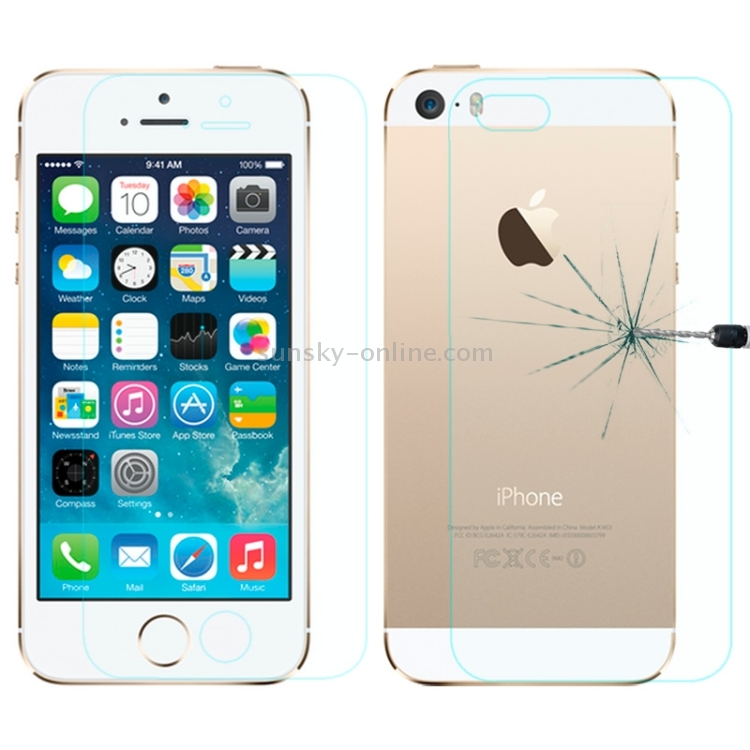 0.26mm Explosion-proof Front and Back Screen Protector Tempered Glass Film for iPhone 5 & 5S 0.26mm Explosion-proof Front and Back Screen Protector Tempered Glass Film for iPhone 5 & 5S