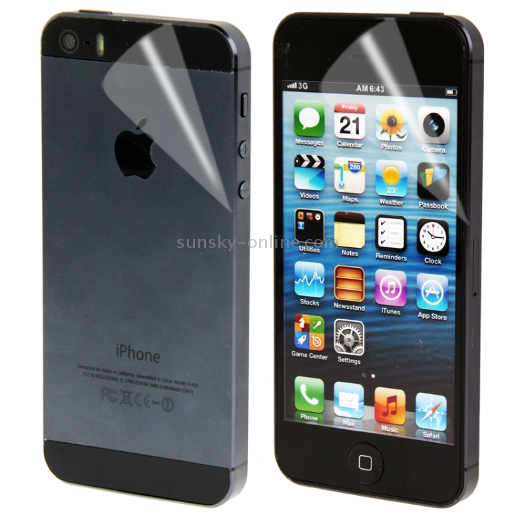 2 in 1 (Front Screen + Back Cover) Clear LCD Screen Protector for iPhone 5S (Taiwan Materials)