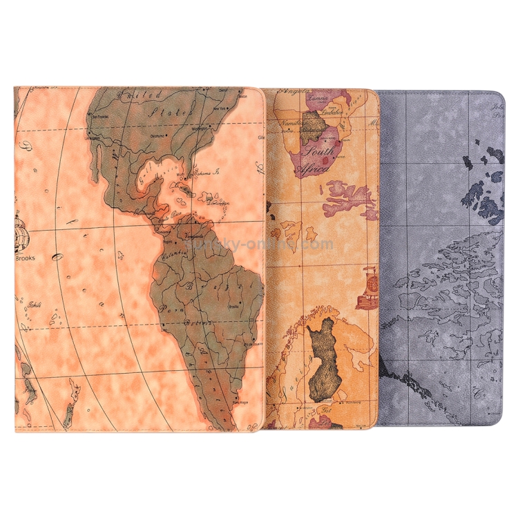 Retro World Map Pattern Leather Case with Holder & Card Slots & Wallet for iPad Air 2, Random Delivery(Grey) Retro World Map Pattern Leather Case with Holder & Card Slots & Wallet for iPad Air 2, Random Delivery(Grey)