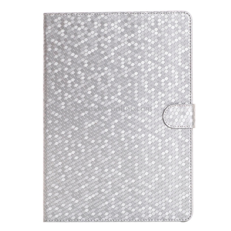 Honeycomb Texture Leather Case with Holder for iPad Air 2(Silver)
