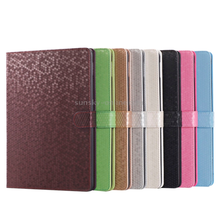 Honeycomb Texture Leather Case with Holder for iPad Air 2(Silver)