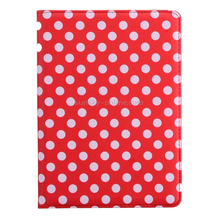 360 Degree Rotation Dot Pattern Leather Case with 3 Gears Holder for iPad Air 2(Red) 360 Degree Rotation Dot Pattern Leather Case with 3 Gears Holder for iPad Air 2(Red)