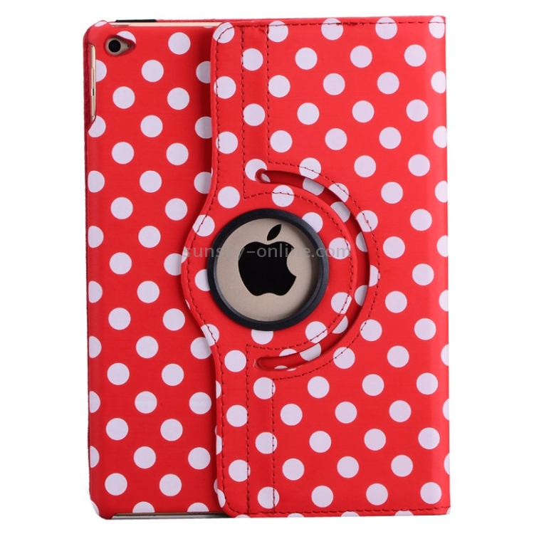 360 Degree Rotation Dot Pattern Leather Case with 3 Gears Holder for iPad Air 2(Red) 360 Degree Rotation Dot Pattern Leather Case with 3 Gears Holder for iPad Air 2(Red)