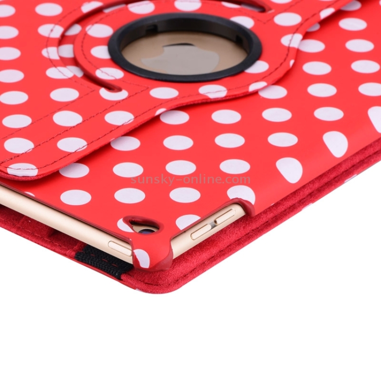 360 Degree Rotation Dot Pattern Leather Case with 3 Gears Holder for iPad Air 2(Red) 360 Degree Rotation Dot Pattern Leather Case with 3 Gears Holder for iPad Air 2(Red)