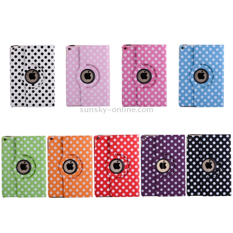 360 Degree Rotation Dot Pattern Leather Case with 3 Gears Holder for iPad Air 2(Red) 360 Degree Rotation Dot Pattern Leather Case with 3 Gears Holder for iPad Air 2(Red)