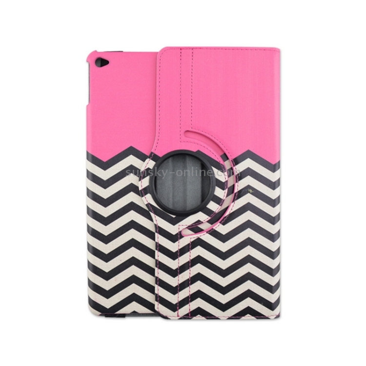 Wave Texture 360 Degree Rotation Leather Case with 3 Gears Holder for iPad Air 2 / iPad 6(Magenta) Wave Texture 360 Degree Rotation Leather Case with 3 Gears Holder for iPad Air 2 / iPad 6(Magenta)
