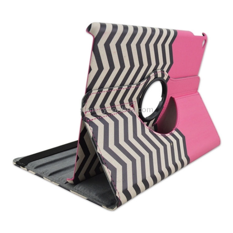 Wave Texture 360 Degree Rotation Leather Case with 3 Gears Holder for iPad Air 2 / iPad 6(Magenta) Wave Texture 360 Degree Rotation Leather Case with 3 Gears Holder for iPad Air 2 / iPad 6(Magenta)