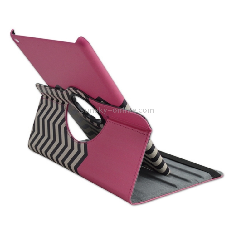 Wave Texture 360 Degree Rotation Leather Case with 3 Gears Holder for iPad Air 2 / iPad 6(Magenta) Wave Texture 360 Degree Rotation Leather Case with 3 Gears Holder for iPad Air 2 / iPad 6(Magenta)