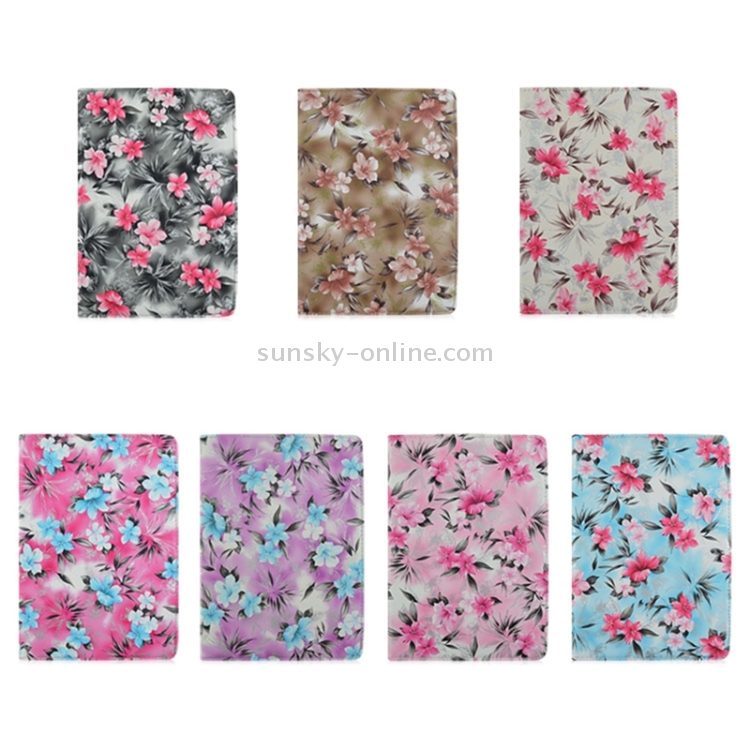 White Background & Magenta Flowers Pattern 360 Degree Rotation Leather Case with 2 Gears Holder for iPad Air 2 / iPad 6 White Background & Magenta Flowers Pattern 360 Degree Rotation Leather Case with 2 Gears Holder for iPad Air 2 / iPad 6