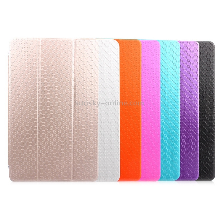 Ultra-thin Transparent Frosted PC + Plaid Texture Leather Case with Holder & Sleep / Wake-up Function for iPad Air 2 / iPad 6(Gold) Ultra-thin Transparent Frosted PC + Plaid Texture Leather Case with Holder & Sleep / Wake-up Function for iPad Air 2 / iPad 6(Gold)