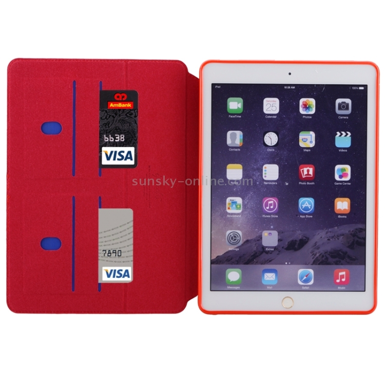 Silk Texture Leather Case with Holder & Card Slots for iPad Air 2 / iPad 6(Orange) Silk Texture Leather Case with Holder & Card Slots for iPad Air 2 / iPad 6(Orange)