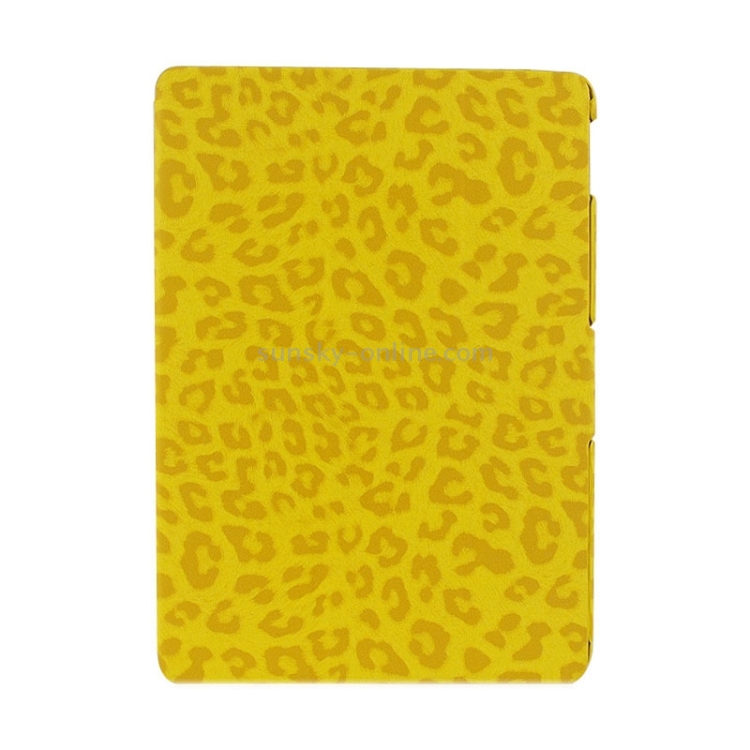 3-folding Ultra-thin Leopard Pattern Smart Cover Leather Case with Holder & Sleep Function for iPad Air 2 / iPad 6(Yellow) 3-folding Ultra-thin Leopard Pattern Smart Cover Leather Case with Holder & Sleep Function for iPad Air 2 / iPad 6(Yellow)
