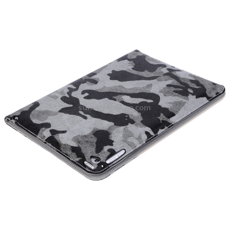 Ultrathin Camouflage Pattern Smart Cover Leather Case with Holder & Card Slots & Hand Strap for iPad Air 2 / iPad 6(Grey) Ultrathin Camouflage Pattern Smart Cover Leather Case with Holder & Card Slots & Hand Strap for iPad Air 2 / iPad 6(Grey)