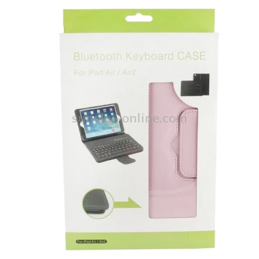 For iPad Air 2 / iPad Air Detachable Bluetooth Keyboard Tablet Case with Sleep / Wake-up Function & Holder, Operating Distance: 10m(Pink) For iPad Air 2 / iPad Air Detachable Bluetooth Keyboard Tablet Case with Sleep / Wake-up Function & Holder, Operating Distance: 10m(Pink)