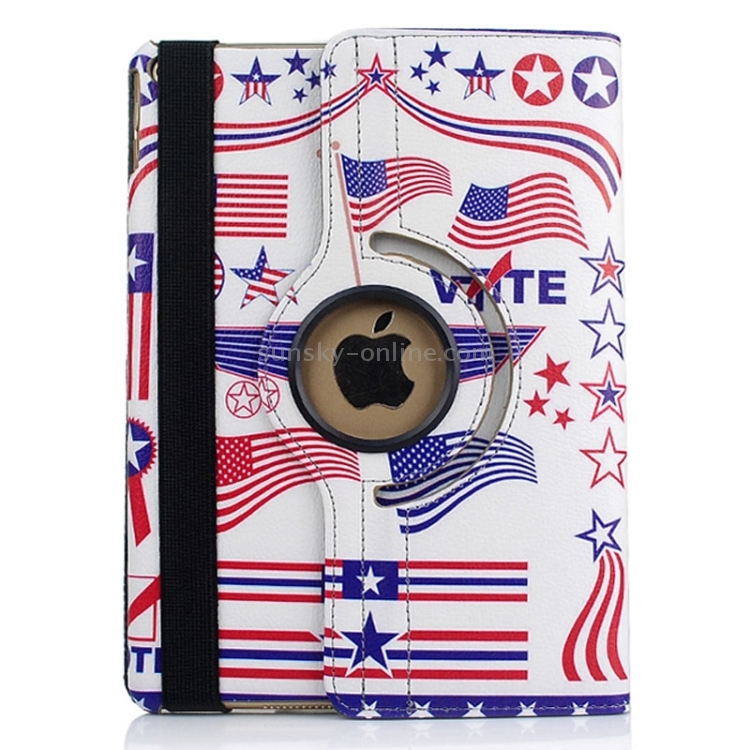 US Flag Style Pattern 360 Degree Rotatable Smart Cover Leather Case for iPad Air 2 / iPad 6 US Flag Style Pattern 360 Degree Rotatable Smart Cover Leather Case for iPad Air 2 / iPad 6