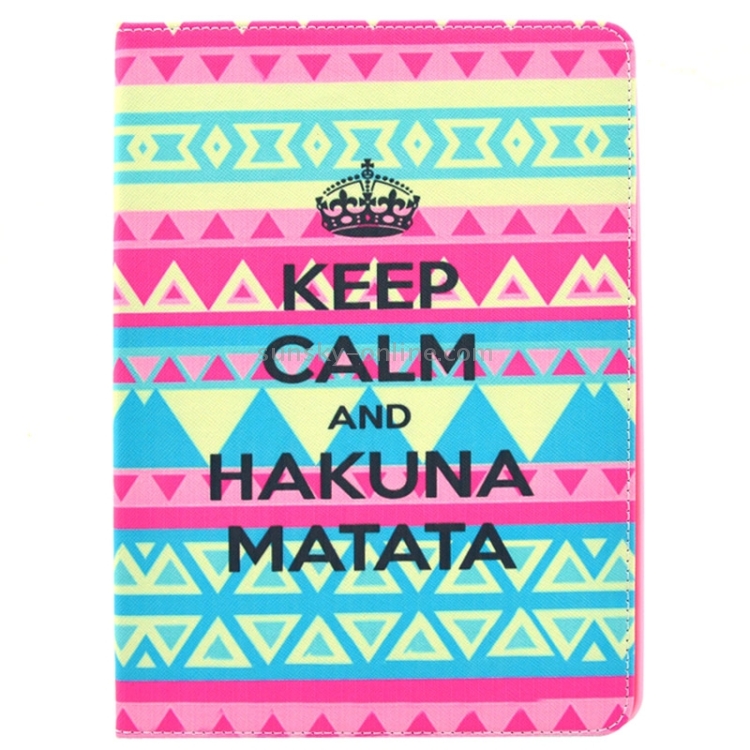 Keep Calm and HAKUNA MATATA Smart Leather Case with Holder & Card Slots & Wallet & Wake-up / Sleep Function for iPad Air 2 / iPad 6 Keep Calm and HAKUNA MATATA Smart Leather Case with Holder & Card Slots & Wallet & Wake-up / Sleep Function for iPad Air 2 / iPad 6
