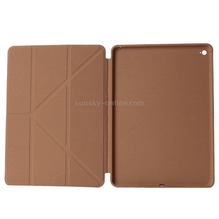 Transformers Style Horizontal Flip Solid Color Leather Case with Holder & Sleep / Wake-up Function for iPad Air 2 / iPad 6(Brown) Transformers Style Horizontal Flip Solid Color Leather Case with Holder & Sleep / Wake-up Function for iPad Air 2 / iPad 6(Brown)