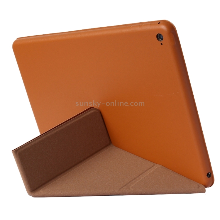 Transformers Style Horizontal Flip Solid Color Leather Case with Holder & Sleep / Wake-up Function for iPad Air 2 / iPad 6(Brown) Transformers Style Horizontal Flip Solid Color Leather Case with Holder & Sleep / Wake-up Function for iPad Air 2 / iPad 6(Brown)