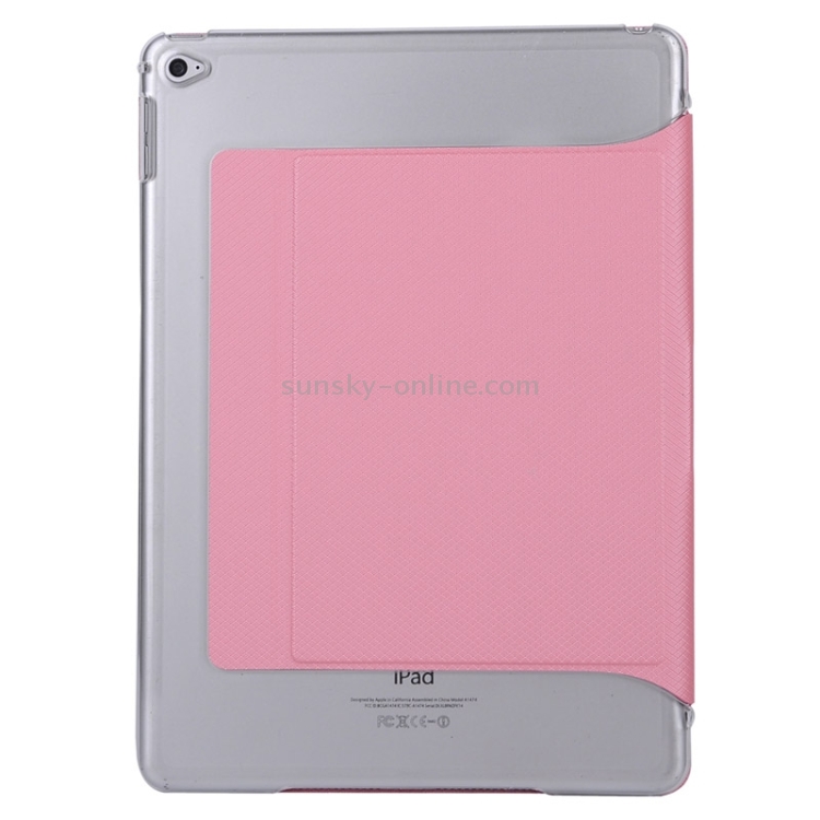 Horizontal Flip Transparent PC Leather Case with Holder & Card Slots for iPad Air 2 / iPad 6(Pink) Horizontal Flip Transparent PC Leather Case with Holder & Card Slots for iPad Air 2 / iPad 6(Pink)