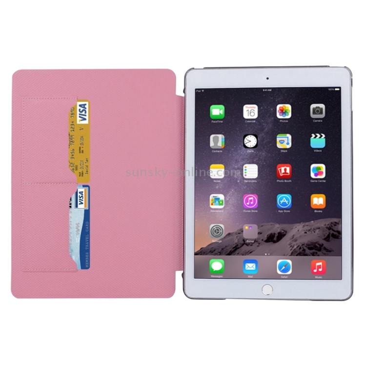 Horizontal Flip Transparent PC Leather Case with Holder & Card Slots for iPad Air 2 / iPad 6(Pink) Horizontal Flip Transparent PC Leather Case with Holder & Card Slots for iPad Air 2 / iPad 6(Pink)