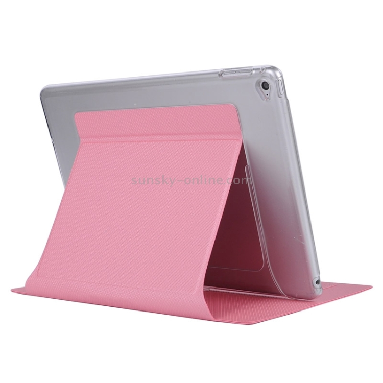 Horizontal Flip Transparent PC Leather Case with Holder & Card Slots for iPad Air 2 / iPad 6(Pink) Horizontal Flip Transparent PC Leather Case with Holder & Card Slots for iPad Air 2 / iPad 6(Pink)