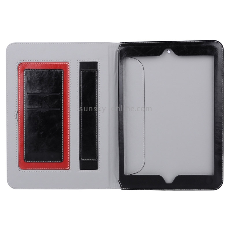 Grid Pattern Leather Case with Holder & Card Slots & Hand Strap for iPad Air 2 / iPad 6(Black) Grid Pattern Leather Case with Holder & Card Slots & Hand Strap for iPad Air 2 / iPad 6(Black)