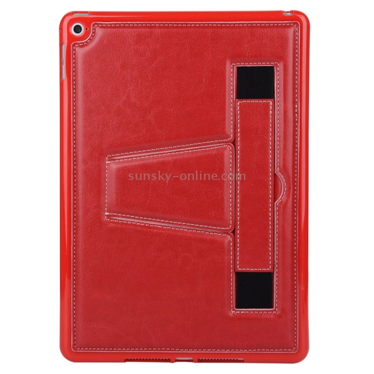 Horizontal Flip Leather Case with Holder & Hand Strap for iPad Air 2 / iPad 6(Red) Horizontal Flip Leather Case with Holder & Hand Strap for iPad Air 2 / iPad 6(Red)