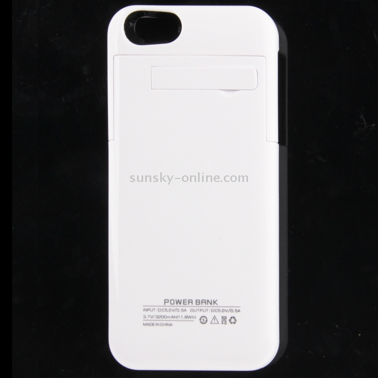 3200mAh Rechargeable External Backup Battery / Power Bank Case with Holder for iPhone 6 & 6S(White) 3200mAh Rechargeable External Backup Battery / Power Bank Case with Holder for iPhone 6 & 6S(White)