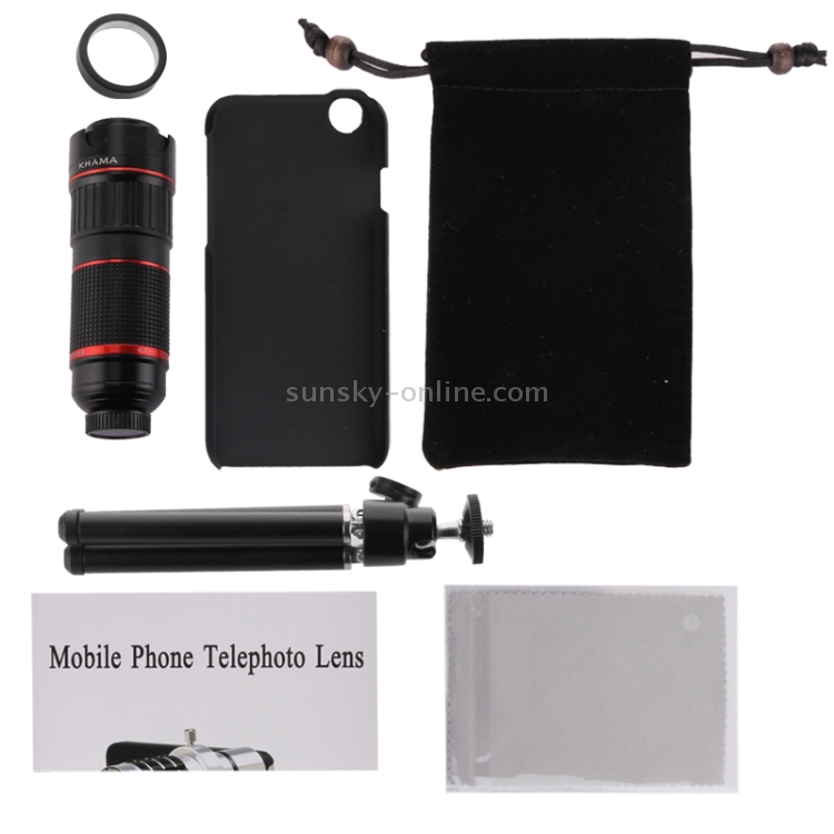 4-12 X Mobile Telephoto Lens with Tripod and Phone Case for iPhone 6 4-12 X Mobile Telephoto Lens with Tripod and Phone Case for iPhone 6