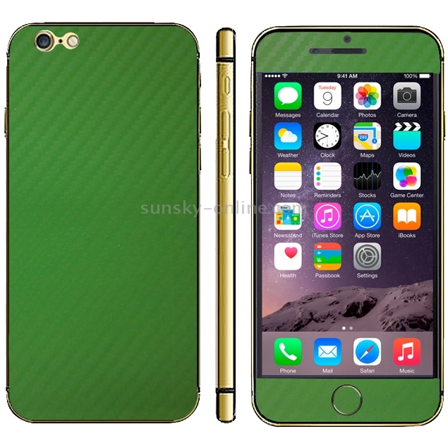 Carbon Fiber Texture Mobile Phone Decal Stickers for iPhone 6 & 6S(Green) Carbon Fiber Texture Mobile Phone Decal Stickers for iPhone 6 & 6S(Green)
