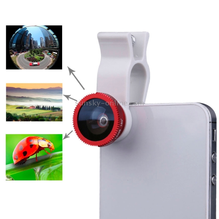 3 in1 Universal Fisheye Wide Angle Macro Lens Set with Clip 3 in1 Universal Fisheye Wide Angle Macro Lens Set with Clip