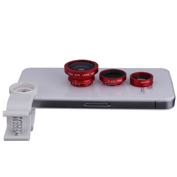 3 in1 Universal Fisheye Wide Angle Macro Lens Set with Clip 3 in1 Universal Fisheye Wide Angle Macro Lens Set with Clip