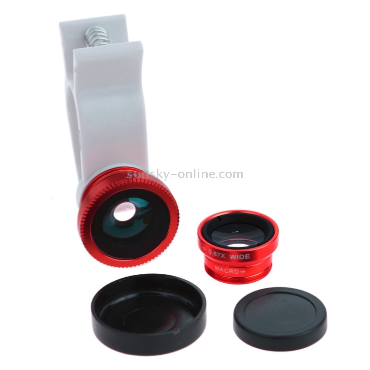 3 in1 Universal Fisheye Wide Angle Macro Lens Set with Clip 3 in1 Universal Fisheye Wide Angle Macro Lens Set with Clip