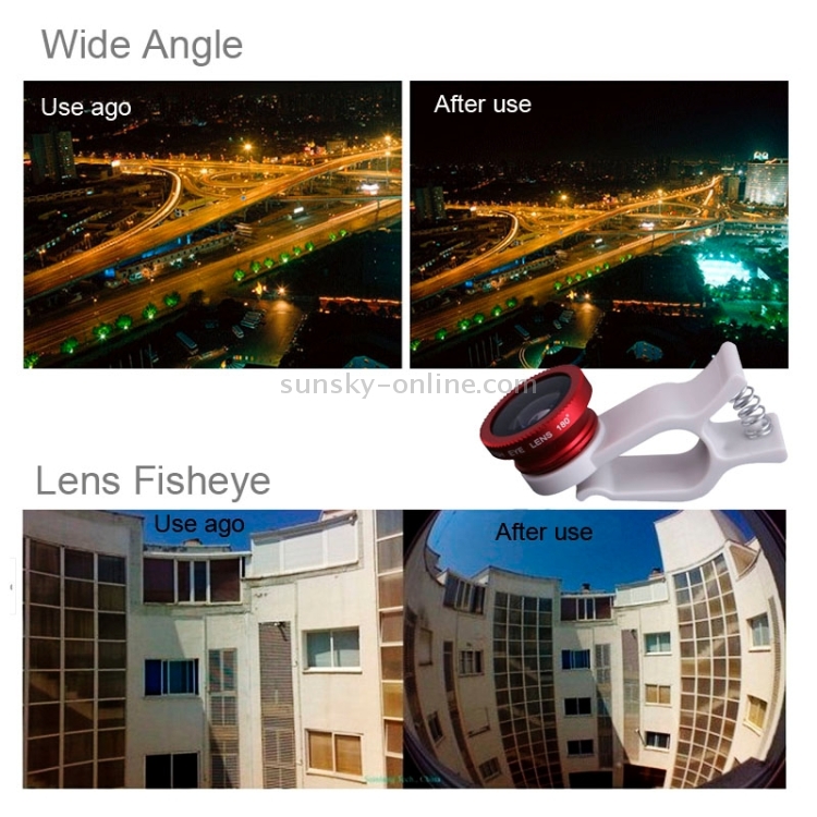 3 in1 Universal Fisheye Wide Angle Macro Lens Set with Clip 3 in1 Universal Fisheye Wide Angle Macro Lens Set with Clip