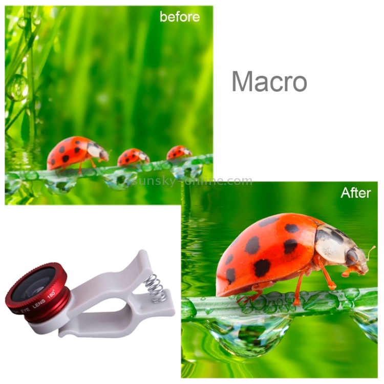 3 in1 Universal Fisheye Wide Angle Macro Lens Set with Clip 3 in1 Universal Fisheye Wide Angle Macro Lens Set with Clip