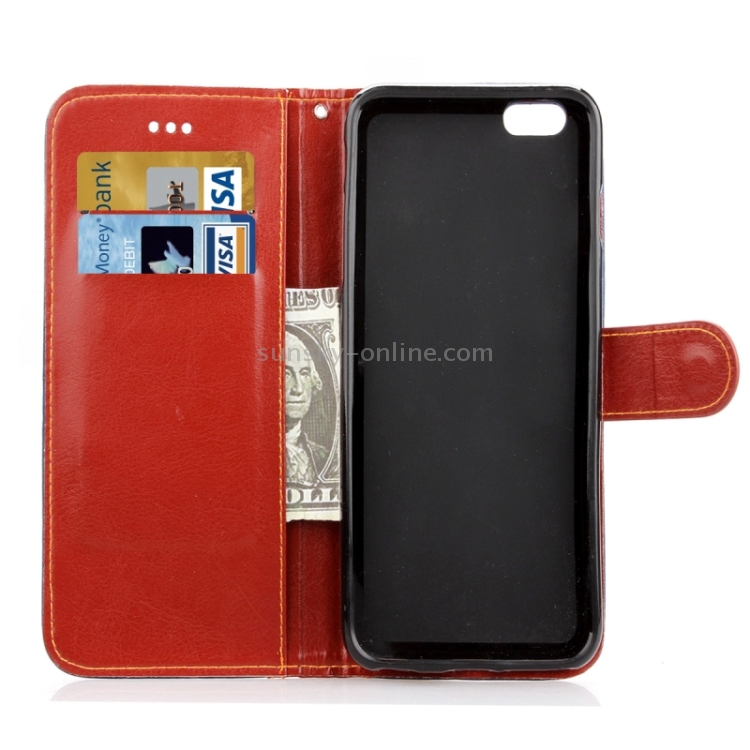 For iPhone 6 Lace Texture Contrast Color Leather Case with Holder