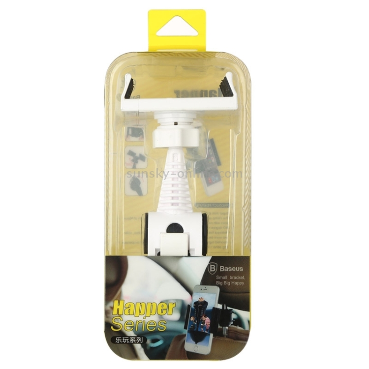 Baseus Happer Series 360 Degree Rotation Design Car Holder for iPhone 6 & 6 Plus / Xiaomi / Samsung / HTC / Lenovo, Suitable for 3.5-6 inch Mobile Phone(White)