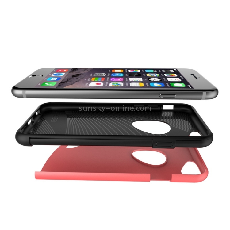 SLiCOO Cobblestone PC + TPU Combination Case for iPhone 6 & 6S(Red) SLiCOO Cobblestone PC + TPU Combination Case for iPhone 6 & 6S(Red)