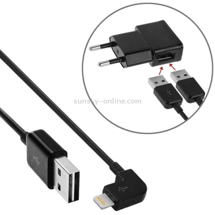 Elbow 8 Pin to Double Sided USB Port Sync Data / Charging Cable for iPhone 8 / 8 Plus, iPhone 7 & 7 Plus, iPhone 6 / 6 Plus / 5 / 5C / 5S & iPad mini 3 / 2 / 1 & iPad Air 2 / 1 & iPad 4 & iPod touch 5 / 6, Length: 1m(Black) Elbow 8 Pin to Double Sided USB Port Sync Data / Charging Cable for iPhone 8 / 8 Plus, iPhone 7 & 7 Plus, iPhone 6 / 6 Plus / 5 / 5C / 5S & iPad mini 3 / 2 / 1 & iPad Air 2 / 1 & iPad 4 & iPod touch 5 / 6, Length: 1m(Black)