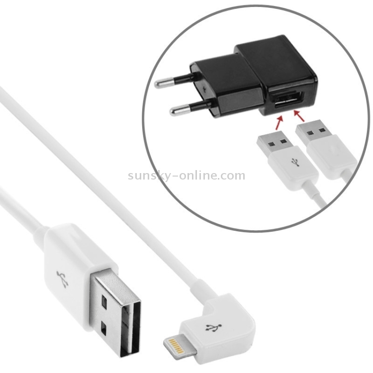 5m Elbow 8 Pin to Double Sided USB Port Sync Data Charging Cable 5m Elbow 8 Pin to Double Sided USB Port Sync Data Charging Cable