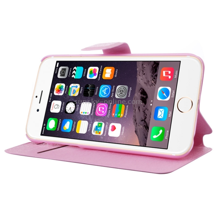 Silk Texture Horizontal Flip Leather Case with Card Slots & Holder for iPhone 6 & 6S(Pink) Silk Texture Horizontal Flip Leather Case with Card Slots & Holder for iPhone 6 & 6S(Pink)