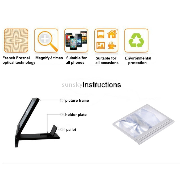 X1 8.0 inch 3X-5X Magnification Angle-Adjustable Eyeshield 3D Video Mobile Screen Magnifier, Size:18.0 cm x 14.2 cm x 1.5 cm(White) X1 8.0 inch 3X-5X Magnification Angle-Adjustable Eyeshield 3D Video Mobile Screen Magnifier, Size:18.0 cm x 14.2 cm x 1.5 cm(White)