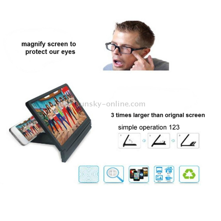 X1 8.0 inch 3X-5X Magnification Angle-Adjustable Eyeshield 3D Video Mobile Screen Magnifier, Size:18.0 cm x 14.2 cm x 1.5 cm(White) X1 8.0 inch 3X-5X Magnification Angle-Adjustable Eyeshield 3D Video Mobile Screen Magnifier, Size:18.0 cm x 14.2 cm x 1.5 cm(White)