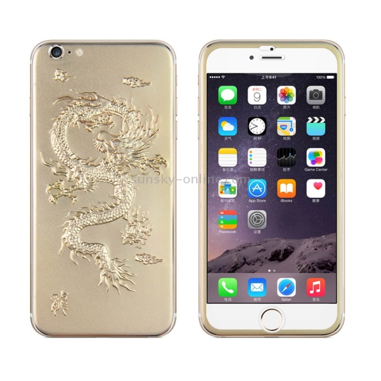 0.3mm Front + Back 3D Curved Surface Chinese Dragon Pattern Titanium Alloy Full Screen Tempered Glass Screen Protector for iPhone 6(Gold) 0.3mm Front + Back 3D Curved Surface Chinese Dragon Pattern Titanium Alloy Full Screen Tempered Glass Screen Protector for iPhone 6(Gold)