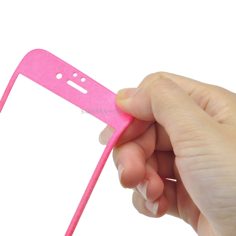 0.3mm 3D Curved Explosion-proof Tempered Glass Full Screen Film With Soft Colorized Frosted Carbon Fibre Edge for iPhone 6 & 6s(Pink) 0.3mm 3D Curved Explosion-proof Tempered Glass Full Screen Film With Soft Colorized Frosted Carbon Fibre Edge for iPhone 6 & 6s(Pink)