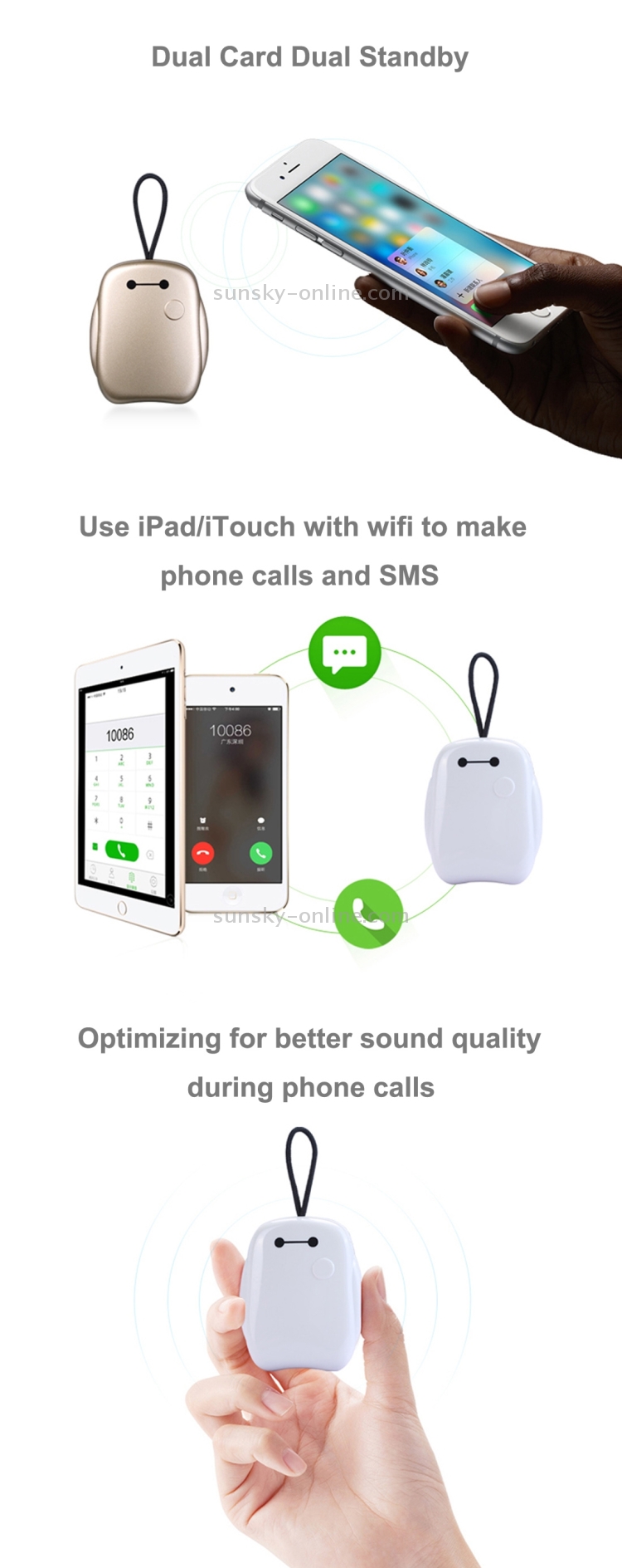 IKOS K1 Bluetooth SIM Card Equipment for iPhone 6 & 6 Plus / iPhone 5 & 5S / iPad Air 2 & Air(White) IKOS K1 Bluetooth SIM Card Equipment for iPhone 6 & 6 Plus / iPhone 5 & 5S / iPad Air 2 & Air(White)