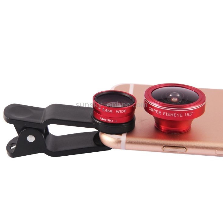 3 in 1 Universal 185 Degree Fisheye Lens + 10X Marco Lens + 0.65X Wide Lens with Clip 3 in 1 Universal 185 Degree Fisheye Lens + 10X Marco Lens + 0.65X Wide Lens with Clip