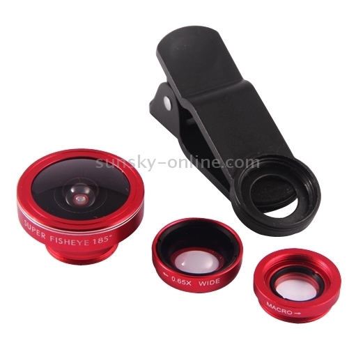 3 in 1 Universal 185 Degree Fisheye Lens + 10X Marco Lens + 0.65X Wide Lens with Clip 3 in 1 Universal 185 Degree Fisheye Lens + 10X Marco Lens + 0.65X Wide Lens with Clip